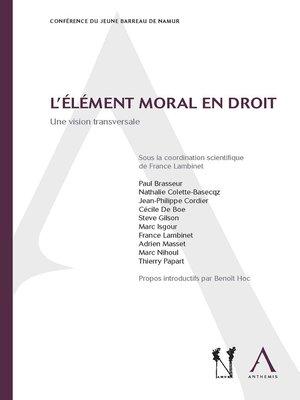 cover image of L'élément moral en droit